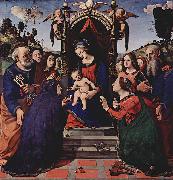 Piero di Cosimo Maria mit dem Kind, Engeln, Hl. Katharina von oil painting